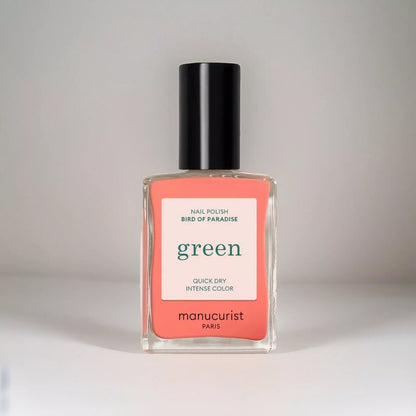 Manucurist Paris Green Range Bird of Paradise Nail Polish 15ml – vegan, eco-friendly orange polish for lively, modern manicures