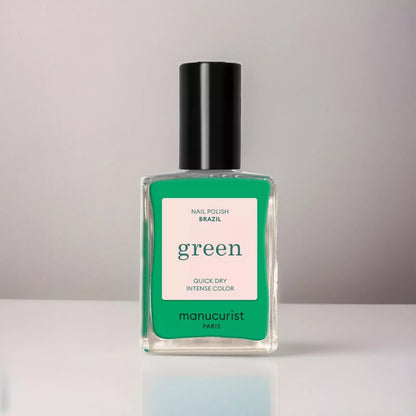 Manucurist Paris Green Range Brazil Nail Polish 15ml – vegan, eco-friendly bright yellow polish for cheerful, bold manicures