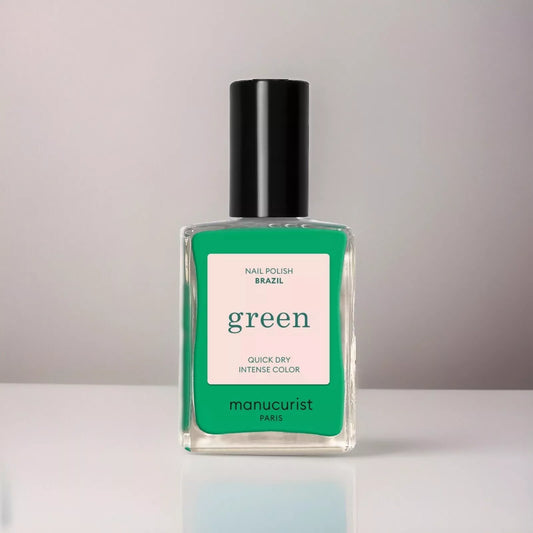 Manucurist Paris Green Range Brazil Nail Polish 15ml – vegan, eco-friendly bright yellow polish for cheerful, bold manicures
