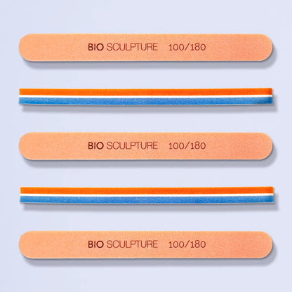 Fine/Medium Sponge Buff - 100/180 Grit, 5-Pack for Smooth Nail Finishing