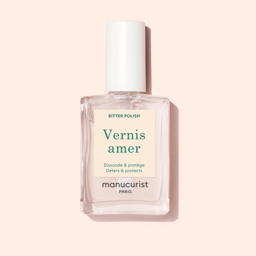Manucurist Paris Green Range Bitter Polish 15ml – vegan, eco-friendly anti-nail biting treatment for healthier nail