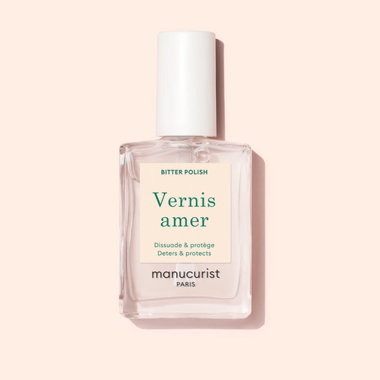 Manucurist Paris Green Range Bitter Polish 15ml – vegan, eco-friendly anti-nail biting treatment for healthier nail