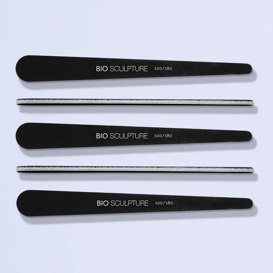 Black Teardrop File - 100/180 Grit, Pack of 5 for Professional Nail Shaping