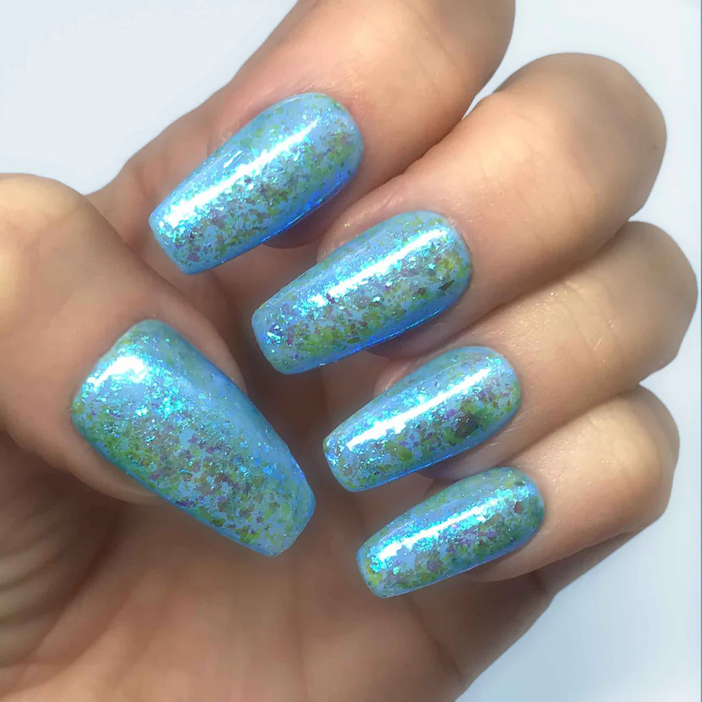 Bio Sculpture Bubblegum Blue – blue glitter for a polished, sparkling finish