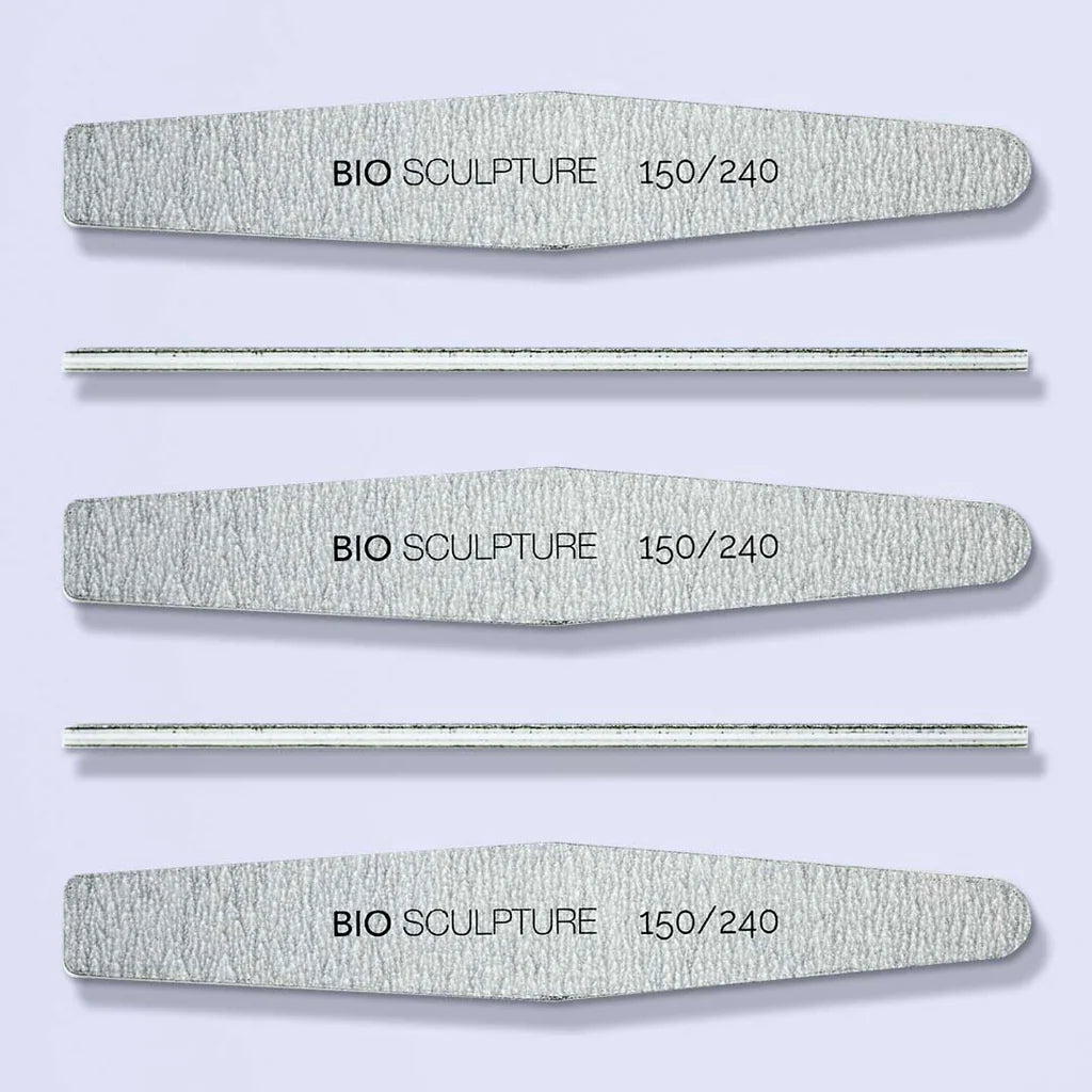 Coffin Shape Zebra File - 150/240 Grit, Pack of 5 for Precision Nail Shaping