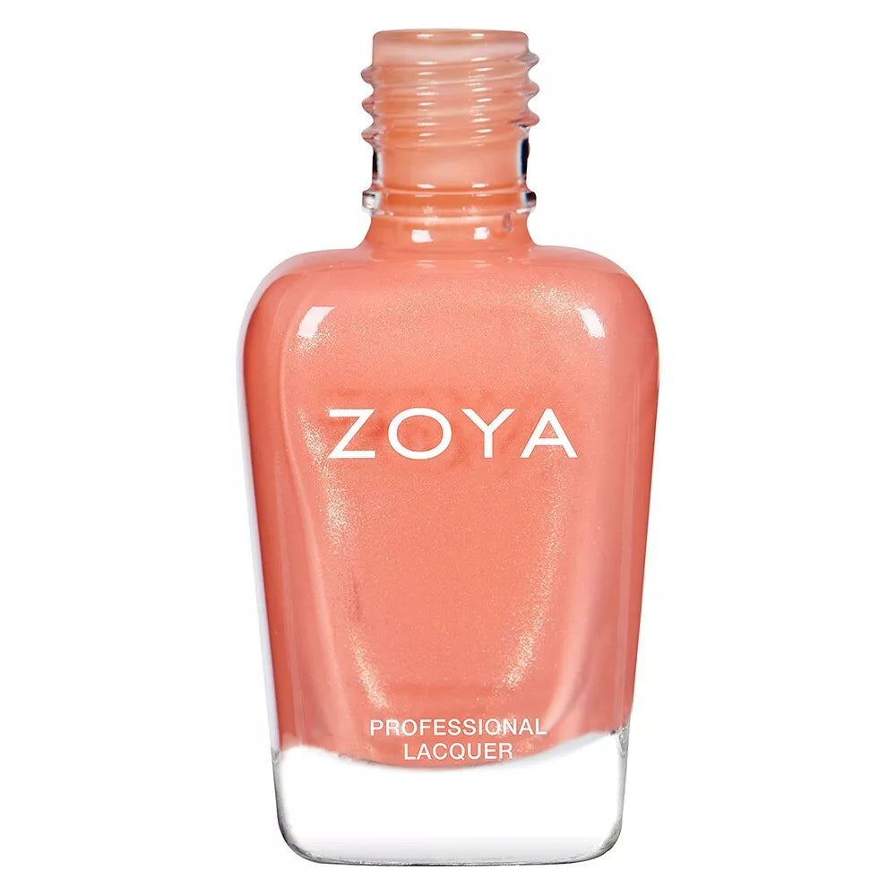 Zoya Nail Polish Cassi 15ml – vegan, soft shimmering peach pink polish for elegant, radiant manicures