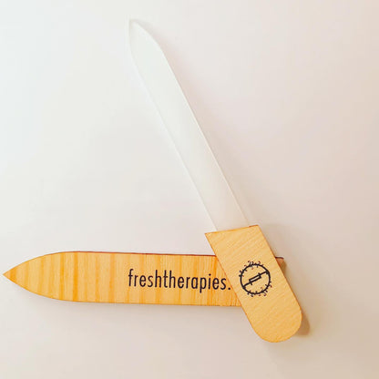 Glass Nail File - Durable and Smooth Finish in Eco-Friendly Wooden Case