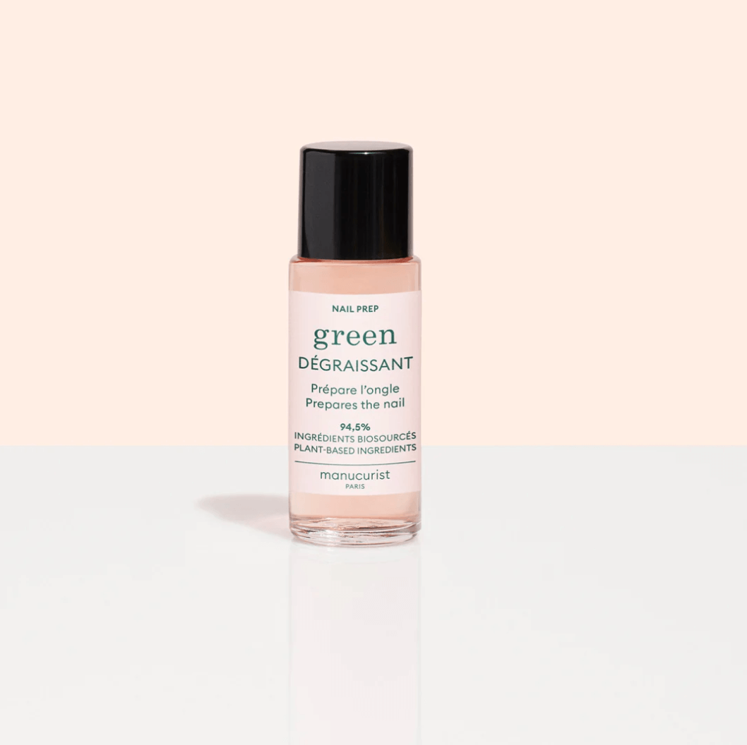 Manucurist Paris Green Dégraissant 30ml – eco-friendly nail prep degreaser for long-lasting polish, 94.5% plant-based, floral scent, gentle and effective, London Nail Vault