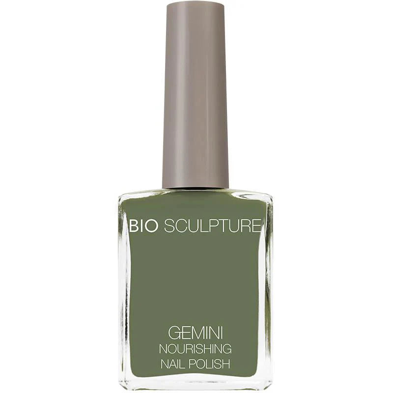 Bio Sculpture Gemini Nail Polish No. 225 Hazy Forest – vegan, evergreen-inspired nail polish for a rich, sophisticated manicure
