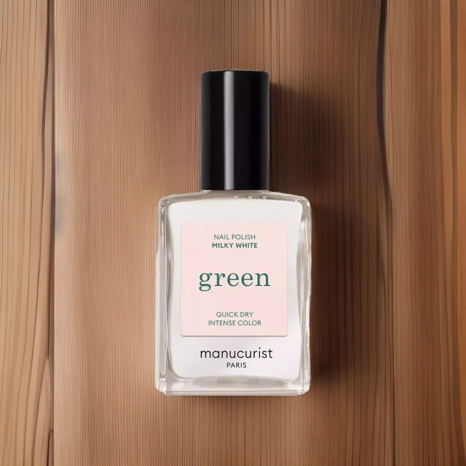 Manucurist Paris Green Range Milky White Nail Polish 15ml – vegan, eco-friendly milky white polish for natural manicures