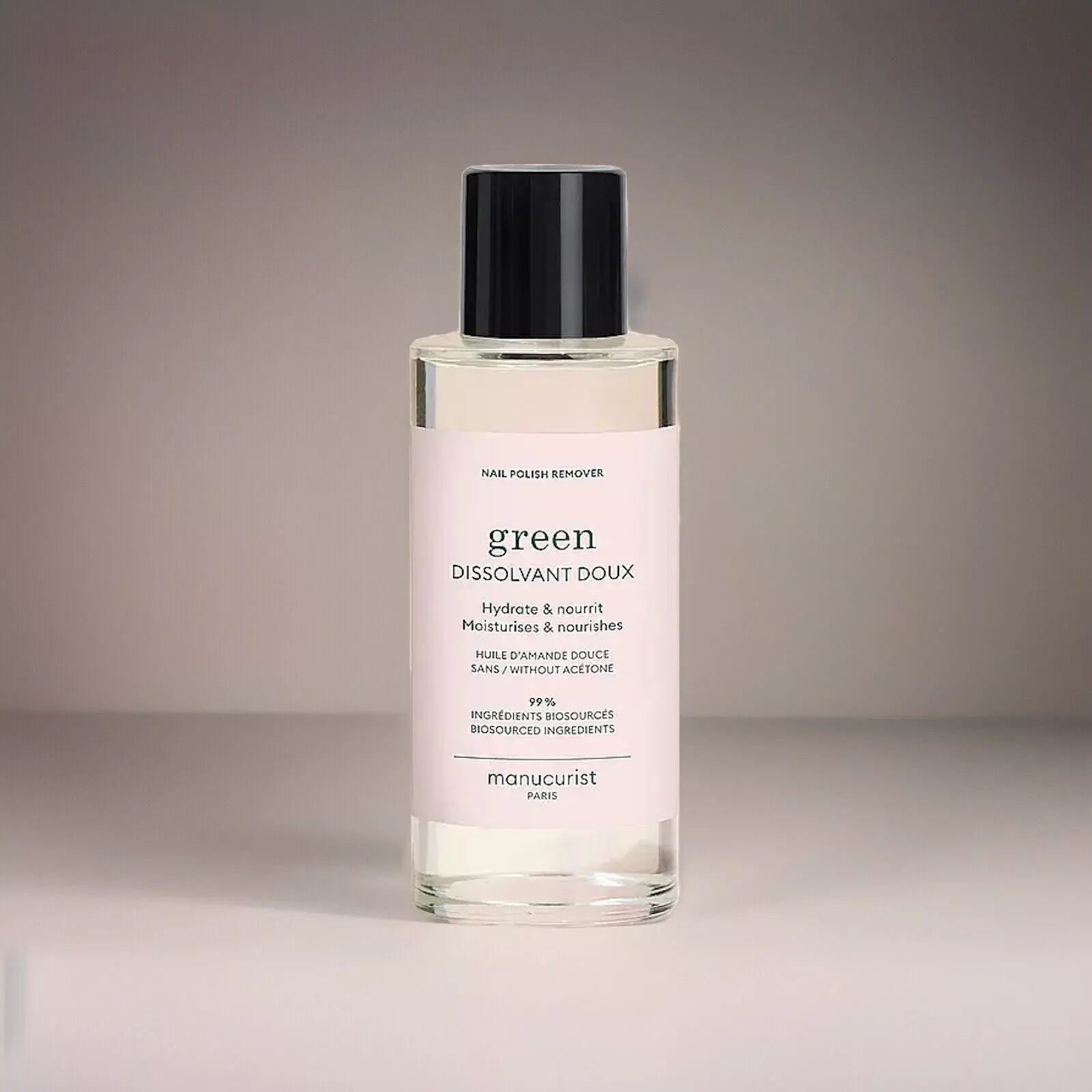 Manucurist Paris Green Nail Polish Remover – vegan, eco-friendly gentle nail polish remover for healthy, natural nails