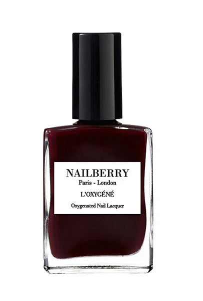Nailberry L’Oxygéné Oxygenated Nail Polish Noirberry 15ml – vegan, breathable deep berry polish for bold manicures