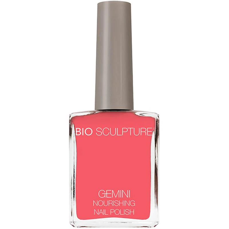 Bio Sculpture Gemini Nail Polish No. 250 Radiant Starfish – vegan, warm pink coral nail polish for a vibrant, summery manicure