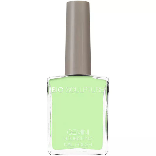 Bio Sculpture Gemini Nail Polish No. 300 Green Apple Smoothie 14ml – vegan, pastel green nail polish for a fresh, playful manicure