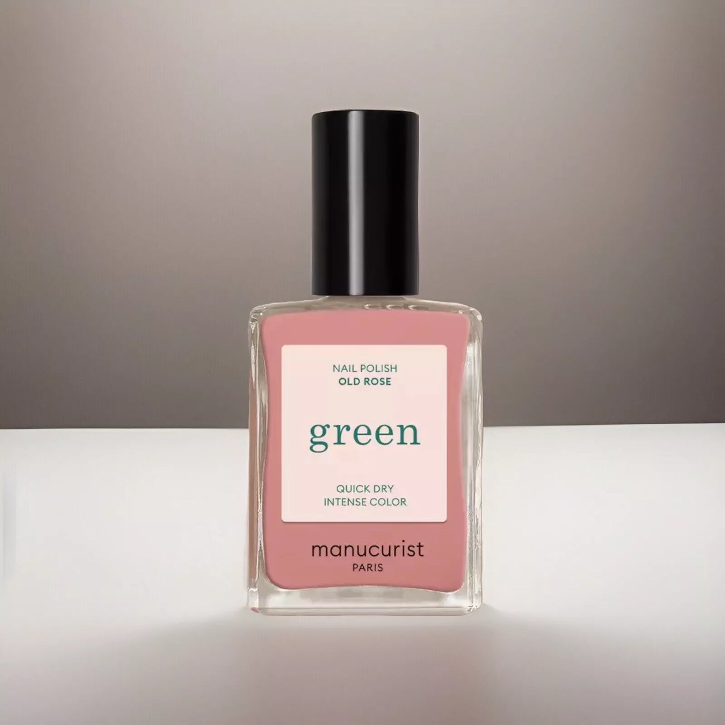 Manucurist Paris Green Range Old Rose Nail Polish 15ml – vegan, eco-friendly muted rose pink polish for elegant manicures