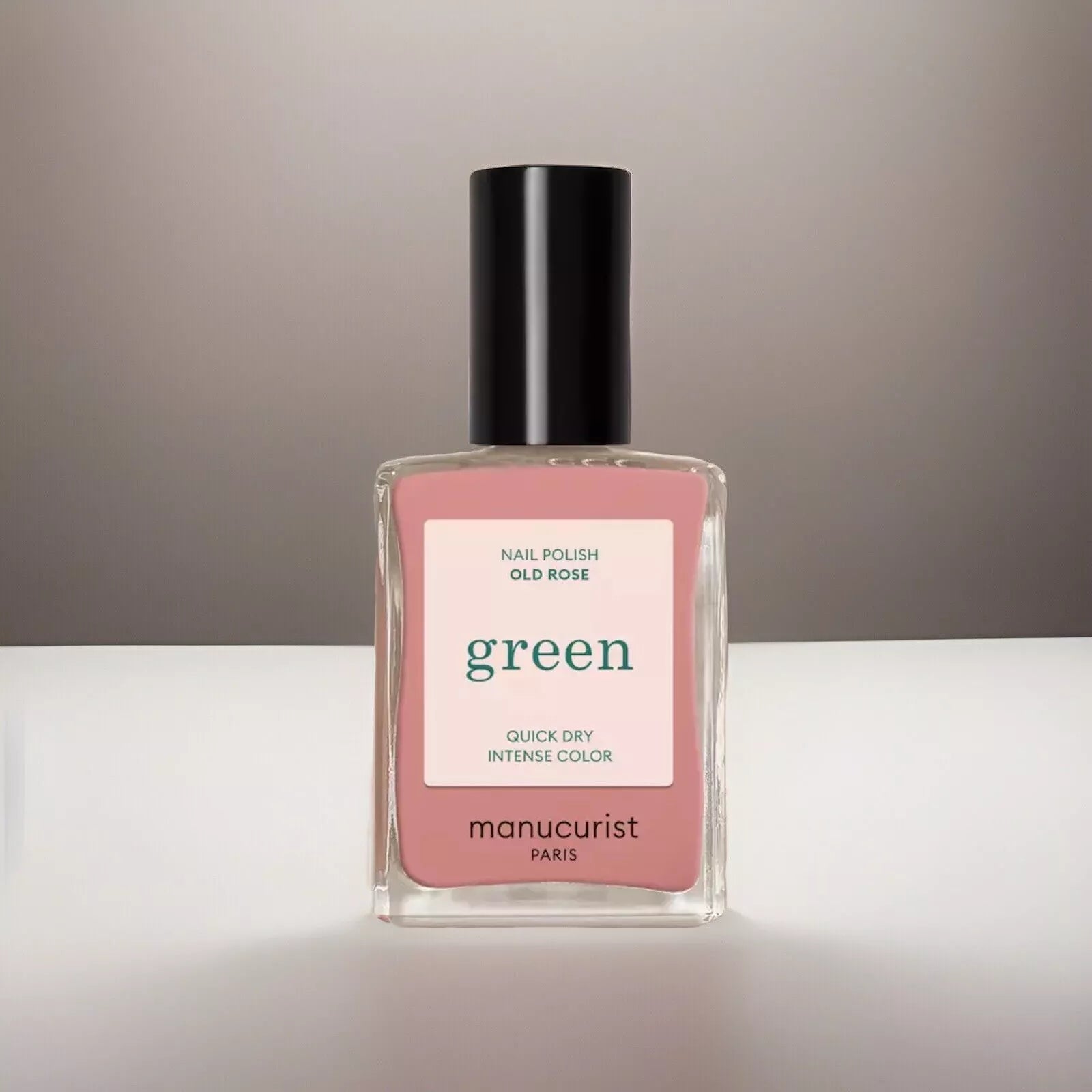 Manucurist Paris Green Range Old Rose Nail Polish 15ml – vegan, eco-friendly muted rose pink polish for elegant manicures