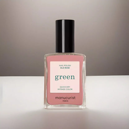 Manucurist Paris Green Range Old Rose Nail Polish 15ml – vegan, eco-friendly muted rose pink polish for elegant manicures