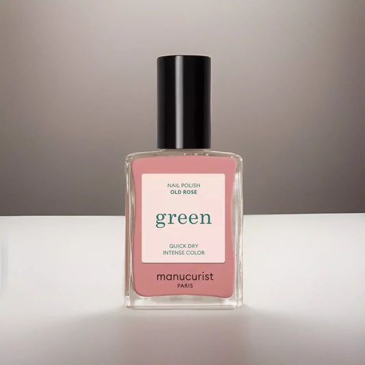 Manucurist Paris Green Range Old Rose Nail Polish 15ml – vegan, eco-friendly muted rose pink polish for elegant manicures