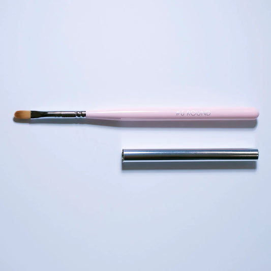 Bio Sculpture Premium Synthetic ROUND No.6 Gel Brush with protector, featuring vegan-friendly bristles for nail application.