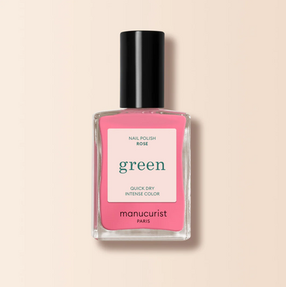 Manucurist Paris Green Nail Polish Rose – vegan, eco-friendly soft rose pink polish in a 15ml bottle