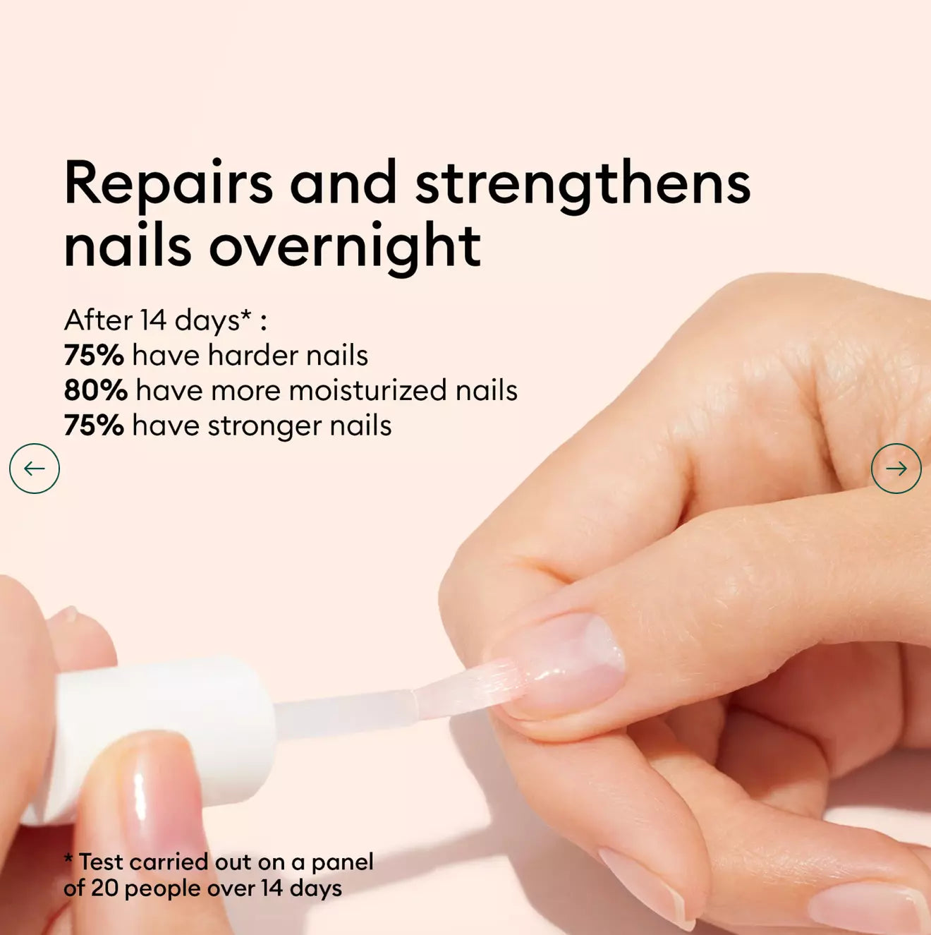 Swatch of Manucurist S.O.S. Nail Mask – clear, strengthening base coat for restoring natural nails