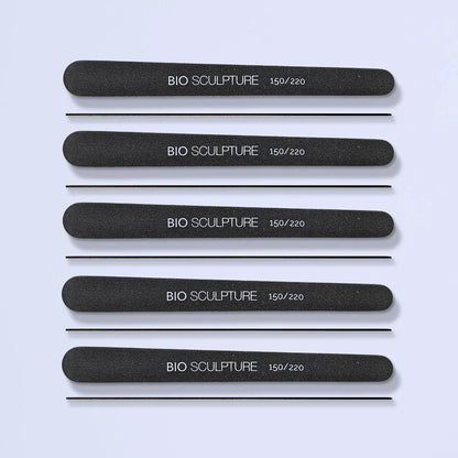 Small Black Files - 150/220 Grit, Pack of 10 for Precise Nail Shaping