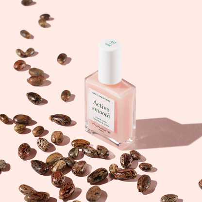 Bottle of Manucurist Paris Green Range Base Coat Active Smooth – non-toxic, plant-based formula for nail care