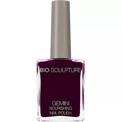Bio Sculpture Gemini Nail Polish No. 112 On the Dark Side 14ml – rich, vibrant dark nail polish, vegan and non-toxic. Deep, long-lasting shade for bold, elegant manicures