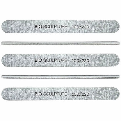 Zebra File - 100/220 Grit (Pack of 5) | Professional Nail Shaping Tools